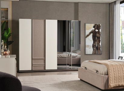 Bedroom set bed 2x nightstands wardrobe luxury new 4-piece